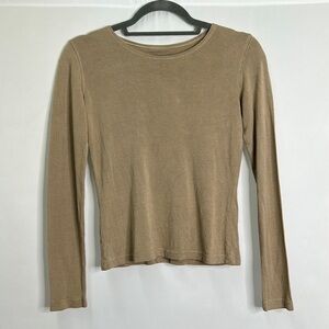 Lafayette 148 100% silk long sleeve short length top